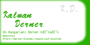 kalman derner business card